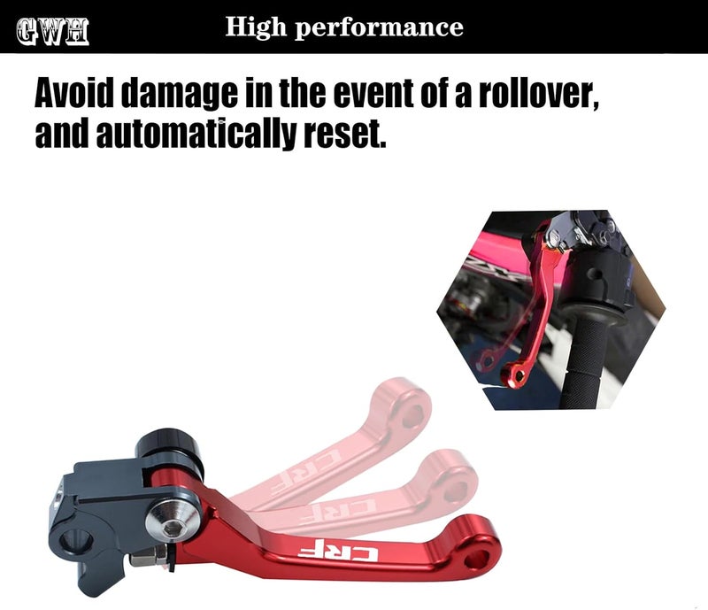 GWH CNC Motorcycle Foldable Brake Clutch Lever Handle Pivot for CRF125F CRF125 F CRF 125 F 2014-2022 2014 2015 2016 2017 2019 2019 2020 2021 2022 Dirt Pit Bike Motorbike - Image 4